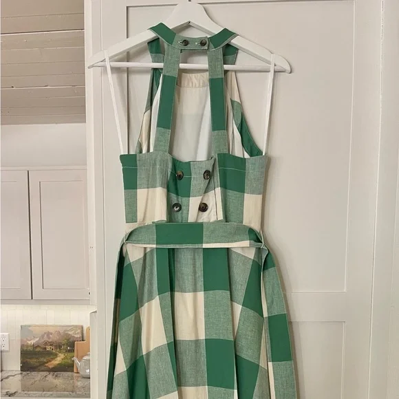 Maeve Green and White Checkered Midi Dress - Picture 5 of 11